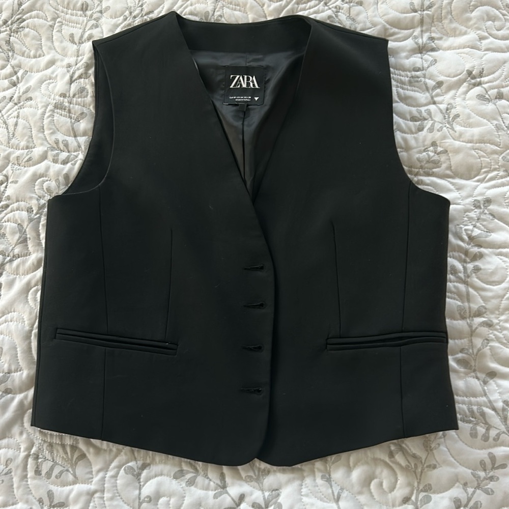 Zara Button Down Tuxedo Style Vest